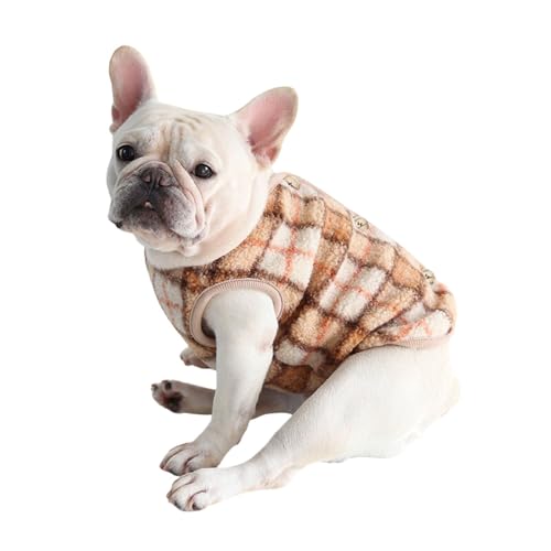 BT Bear Dicke Hundekleidung, große Brust, Polarfleece, Winterkleidung, warme Jacke, für Katzen, Welpen, kleine Hunde, Mops, Französische Bulldogge (XS, Orange) von BT Bear