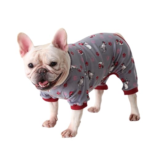 BT Bear Fat Dog Clothes,Autumn Winter Soft Warm Dog Pajamas Jumpsuit Mops Bulldog Onesies Clothes Costume for Cats Puppy Small Dogs Medium Dogs XL, Red von BT Bear