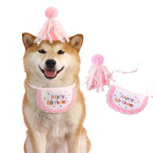 BT Bear Geburtstagshut und Schal für kleine Hunde und Katzen, niedliches Haustier-Geburtstags-Bandana, Schleife, Partyzubehör, Welpen, Happy Birthday-Dekorationen für Mädchen, Jungen, Kätzchen, Hunde, BT Bear Geburtstagshut und Schal für kleine Hunde und Katzen, niedliches Haustier-Geburtstags-Bandana, Schleife, Partyzubehör, Welpen, Happy Birthday-Dekorationen für Mädchen, Jungen, Kätzchen, Hunde, von BT Bear
