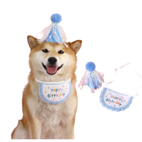 BT Bear Geburtstagshut und Schal für kleine Hunde und Katzen, niedliches Haustier-Geburtstags-Bandana, Schleife, Partyzubehör, Welpen, Happy Birthday-Dekorationen für Mädchen, Jungen, Kätzchen, Hunde, BT Bear Geburtstagshut und Schal für kleine Hunde und Katzen, niedliches Haustier-Geburtstags-Bandana, Schleife, Partyzubehör, Welpen, Happy Birthday-Dekorationen für Mädchen, Jungen, Kätzchen, Hunde, von BT Bear