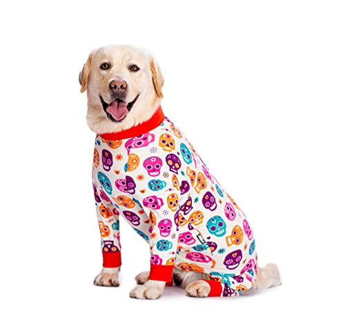 BT Bear Große Hundekleidung, Einteiler, Kleidung, schützt Gelenke, Haustier-Pyjama, Hunde-Overall für mittelgroße und große Hunde (Weiß, XXXL) von BT Bear