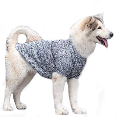 BT Bear Große Hundekleidung, weiches Fleece, warme Mäntel, Jacken für Herbst und Winter, Hundekleidung für große Hunde (6XL, Grau) von BT Bear