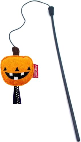 BT Bear Halloween-Katzenspielzeug, interaktives Katzenspielzeug, Kätzchen-Zauberstab-Spielzeug für Indoor-Katzen zum Jagen und Trainieren (Kürbis) von BT Bear