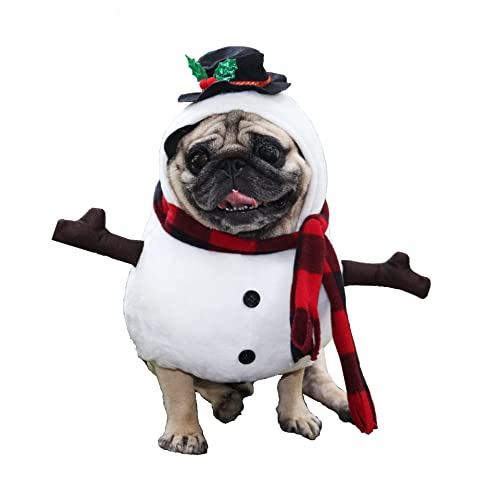 BT Bear Haustier-Weihnachtskostüm, niedliches Hundespaziergang, Schneemann-Outfit, Weihnachts-Haustier-Verkleidung für Welpen, kleine Hunde, klein von BT Bear