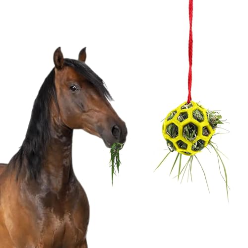 BT Bear Heu-Futterball, Leckerli-Ball, hängend, interaktives Futterspielzeug für Kaninchen, Ziegen, Pony, Gelb von BT Bear