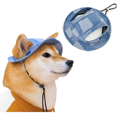 BT Bear Hunde-Eimerhüte, Baumwolle, lässig, rund, mit Ohrloch, verstellbar, für Outdoor-Reisen, Sonnenschutz, Sporthut für Katzen, kleine, mittelgroße Hunde, Blau, Denim, Größe S BT Bear Hunde-Eimerhüte, Baumwolle, lässig, rund, mit Ohrloch, verstellbar, für Outdoor-Reisen, Sonnenschutz, Sporthut für Katzen, kleine, mittelgroße Hunde, Blau, Denim, Größe S von BT Bear