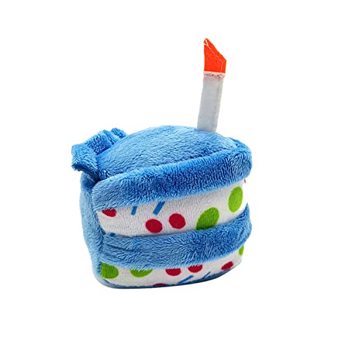 BT Bear Hunde-Geburtstagstorten-Plüschspielzeug, Hundegeburtstagsspielzeug, Welpe, Kuchen, Welpen, Cupcake, Plüsch, Quietschspielzeug für Katzen, Hunde (blaues Dreieckskuchen) von BT Bear