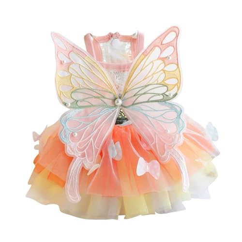 BT Bear Hunde-Prinzessinnenkleid, Schmetterlingskleid, Hochzeitskleid mit mehrlagigem Prinzessinnen-Tutu-Rock für Katzen, Welpen, kleine Hunde, Größe XL BT Bear Hunde-Prinzessinnenkleid, Schmetterlingskleid, Hochzeitskleid mit mehrlagigem Prinzessinnen-Tutu-Rock für Katzen, Welpen, kleine Hunde, Größe XL von BT Bear