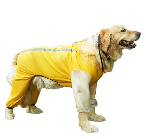 BT Bear Hunde-Regenmantel mit Beinen, atmungsaktiv, vierbeinig, wasserdicht, mit reflektierenden Streifen und Kapuze, Overall für große Hunde, Größe 7XL von BT Bear