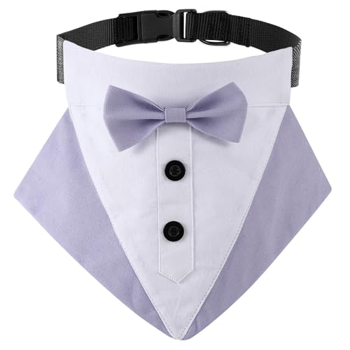 BT Bear Hunde-Smoking-Bandana, Halsband mit Fliege, verstellbar, mit Schleife, Halstuch für mittelgroße und große Hunde, Hochzeiten, Geburtstage, Partys, Lila, Größe L BT Bear Hunde-Smoking-Bandana, Halsband mit Fliege, verstellbar, mit Schleife, Halstuch für mittelgroße und große Hunde, Hochzeiten, Geburtstage, Partys, Lila, Größe L von BT Bear