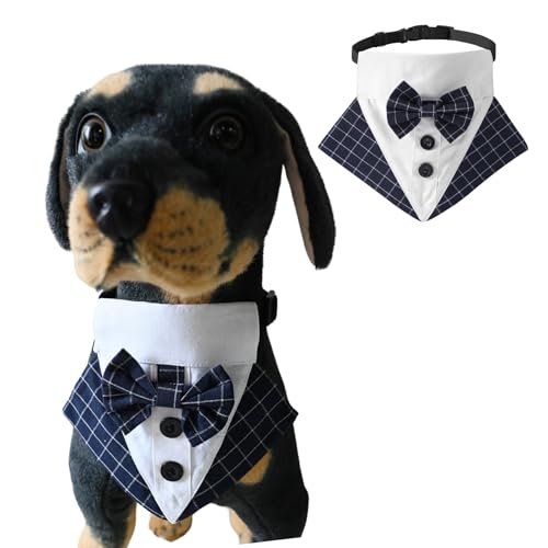 BT Bear Hunde-Smokinghalsband, Halstuch, mit Fliege, verstellbares Halstuch für Katzen, Welpen, kleine, mittelgroße Hunde, Outfit, Party, Geburtstag, Festival, Marineblau, Größe M BT Bear Hunde-Smokinghalsband, Halstuch, mit Fliege, verstellbares Halstuch für Katzen, Welpen, kleine, mittelgroße Hunde, Outfit, Party, Geburtstag, Festival, Marineblau, Größe M von BT Bear