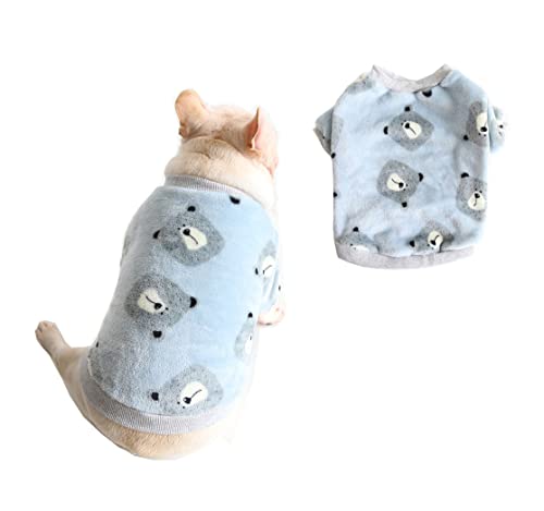 BT Bear Hunde-Sweatshirt Hoodies Fleece Warm Hundepullover Pullover Kleine Hunde Mittlere Hunde Winterkleidung Fette Hunde Pyjama Mops Französische Bulldogge (Blau, M) von BT Bear