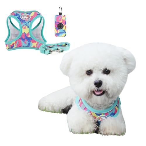 BT Bear Hundegeschirr, 3-in-1-Hundegeschirr, Leine und Tasche, verstellbar, kein Ziehen, D-Ring, reflektierendes Netzgewebe, für kleine Hunde und mittelgroße Hunde, bunt, Größe L BT Bear Hundegeschirr, 3-in-1-Hundegeschirr, Leine und Tasche, verstellbar, kein Ziehen, D-Ring, reflektierendes Netzgewebe, für kleine Hunde und mittelgroße Hunde, bunt, Größe L von BT Bear