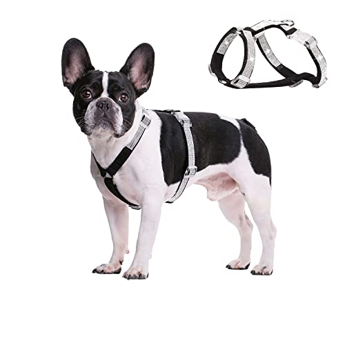 BT Bear Hundegeschirr, glitzernde Strasssteine, verstellbar, sichere Schnalle, Haustiergeschirr für Katzen, kleine Hunde (Schwarz, XS) von BT Bear
