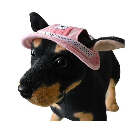 BT Bear Hundehut, atmungsaktiv, runde Kappe mit Ohrlöchern, Outdoor-Reise, Sonnenschutz, Sporthut für kleine Hunde (Tie Dye Pink, L) von BT Bear