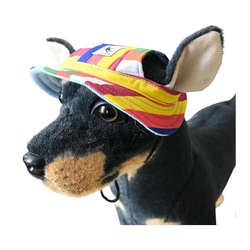 BT Bear Hundehut, atmungsaktiv, runde Kappe mit Ohrloch, Outdoor-Reise, Sonnenschutz, Sporthut für Katzen und kleine Hunde (bunt, Größe M) von BT Bear