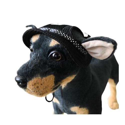 BT Bear Hundehut, atmungsaktiv, runde Kappe mit Ohrloch, für Outdoor-Reisen, Sonnenschutz, Sporthut für Katzen, kleine Hunde (Schwarz, M) von BT Bear