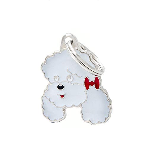 BT Bear Hundemarke, 2 Stück, klein, Emaille-Metall, Haustiermarken, Hundehalsband, Halskette, Anhänger, Pudel Weiß von BT Bear