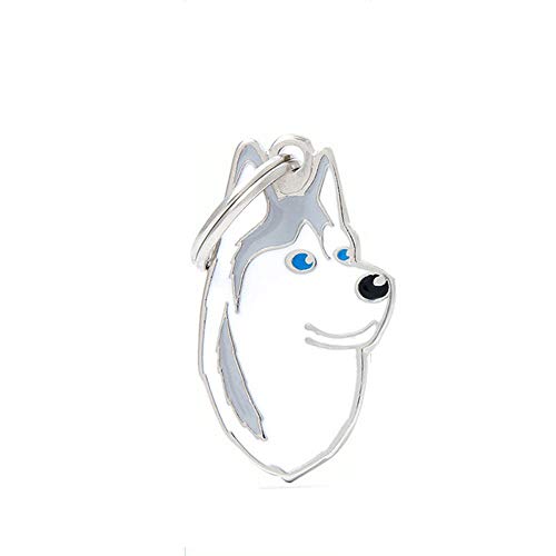 BT Bear Hundemarke, 2 Stück, klein, Emaille-Metall, Haustier-ID-Tags, Hundehalsband-Halsketten-Anhänger (Husky Grey) von BT Bear