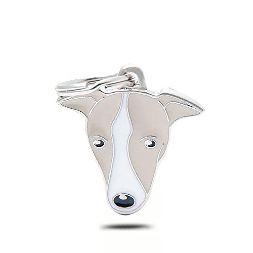 BT Bear Hundemarke, 2 Stück, kleine Emaille-Metallmarken, Hundehalsband-Halskettenanhänger (Windhund) von BT Bear