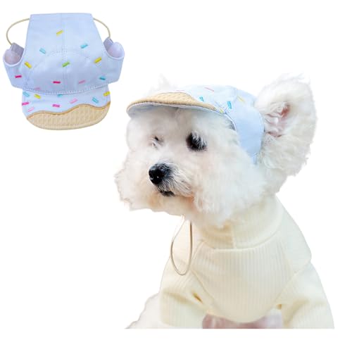 BT Bear Hundemütze mit Ohrlöchern, Baseballkappe für Haustiere, verstellbar, für Sommer, Reisen, Sport, für Welpen, kleine Hunde, Donutblau, Größe M BT Bear Hundemütze mit Ohrlöchern, Baseballkappe für Haustiere, verstellbar, für Sommer, Reisen, Sport, für Welpen, kleine Hunde, Donutblau, Größe M von BT Bear