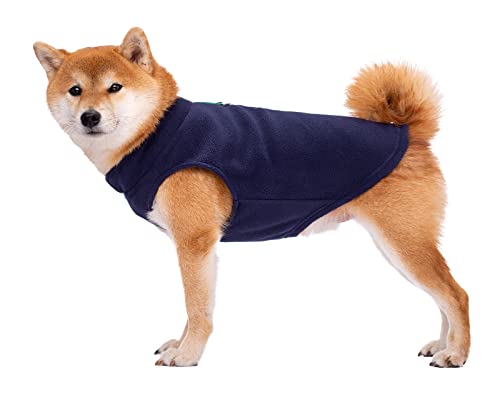 BT Bear Hundepullover für Hunde, weiche Fleece-Weste, Kaltwetterjacke mit Ring für die Leine für kleine und mittelgroße Hunde (Größe XL, Marineblau) von BT Bear