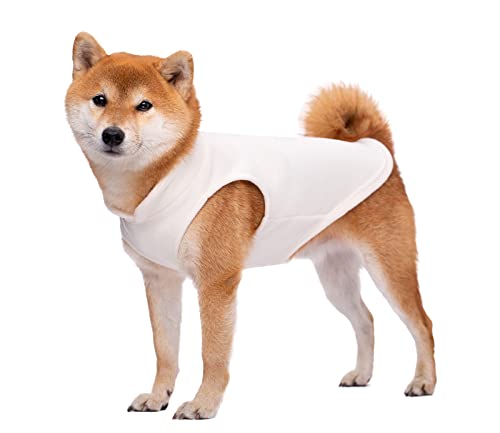 BT Bear Hundepullover / Hunde-Sweatshirt, weiche Fleece-Weste, Kaltwetterjacke mit Ring für die Leine für kleine und mittelgroße Hunde (Größe XL, Milchweiß) von BT Bear