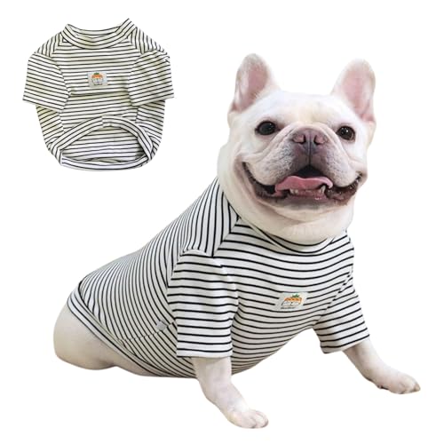 BT Bear Hundepullover mit Kapuze, elastisches, gestreiftes Hemd, warmer Hundepullover, dicke Hundepullover, warme Weste für Bulldoggen, kleine Hunde, mittelgroße Hunde, kaltes Wetter, Weiß, Größe S BT Bear Hundepullover mit Kapuze, elastisches, gestreiftes Hemd, warmer Hundepullover, dicke Hundepullover, warme Weste für Bulldoggen, kleine Hunde, mittelgroße Hunde, kaltes Wetter, Weiß, Größe S von BT Bear