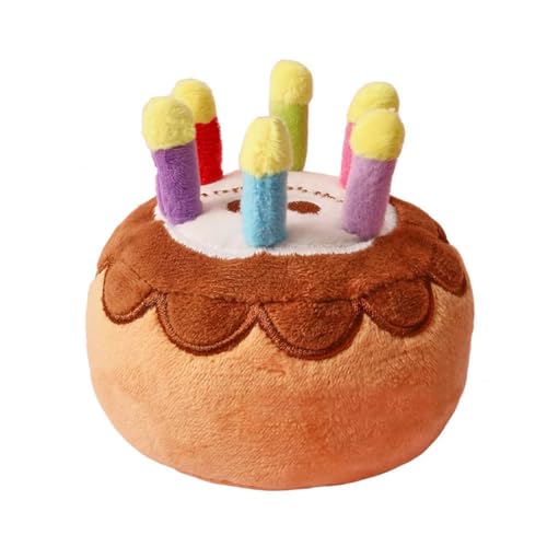 BT Bear Hundespielzeug für Geburtstagskuchen, Hundegeburtstagsspielzeug, Welpe, Kuchen, Welpen, Cupcake, Plüsch, Quietschspielzeug für Katzen, Hunde (Schokoladenkuchen) von BT Bear