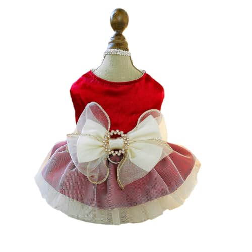 BT Bear Kleines Hundekleid, Welpenrock, Retro-Schleife, Prinzessinnenkleid, Tutu-Rock, Hochzeit, Spitzenkleid für Katzen, kleine Hunde, Mädchen, Weinrot, Größe S BT Bear Kleines Hundekleid, Welpenrock, Retro-Schleife, Prinzessinnenkleid, Tutu-Rock, Hochzeit, Spitzenkleid für Katzen, kleine Hunde, Mädchen, Weinrot, Größe S von BT Bear
