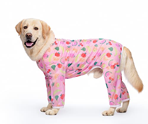 BT Bär Kühlen Hundekleidung, Atmungsaktive Mesh Kühlen Pyjamas Hunde Anti-Haar Anti Lecken Jumpsuit Kostüme für mittlere große Hunde (XXL, Pink) von BT Bear
