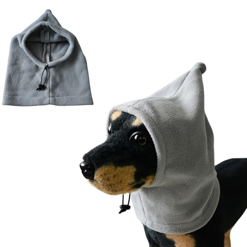 BT Bear Plüsch-Hundehüte, Warme Haustier-Ohrenschutz, Wintermütze, Kopfwickel, Ruhige Ohren, Ohrenschützer, Geräuschschutz für Kleine, Mittelgroße und Große Hunde (Grau, M) von BT Bear