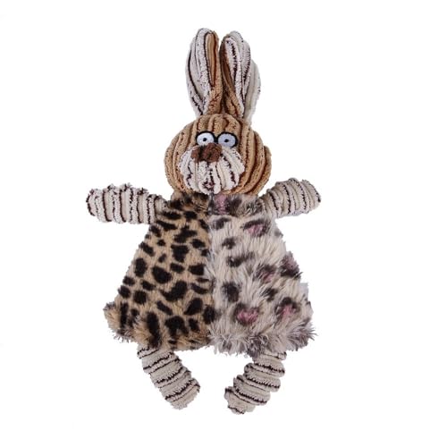 BT Bear Quietschendes Hundespielzeug, interaktives Kauspielzeug für Hunde mit Knisterpapier für kleine, mittelgroße Hunde, Leoparden-Kaninchen von BT Bear