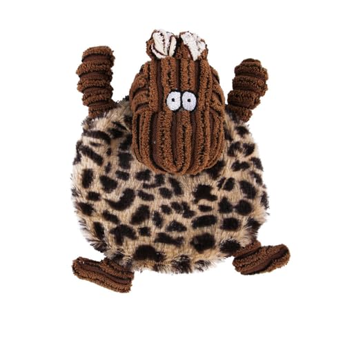 BT Bear Quietschendes Hundespielzeug, interaktives Kauspielzeug für Hunde mit Knisterpapier für kleine, mittelgroße Hunde, Leoparden-Kuh von BT Bear