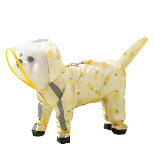 BT Bear Regenmantel für kleine Hunde mit Regenschuhen, vollständige Abdeckung, wasserdicht mit Rucksack, reflektierender Hunde-Regenmantel, Regenstiefel für Welpen, kleine Hunde, Größe M, Ananas BT Bear Regenmantel für kleine Hunde mit Regenschuhen, vollständige Abdeckung, wasserdicht mit Rucksack, reflektierender Hunde-Regenmantel, Regenstiefel für Welpen, kleine Hunde, Größe M, Ananas von BT Bear