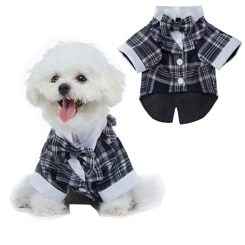 BT Bear Smokinganzug für kleine Hunde, Hochzeit, formelles Hemd, Hundeanzug, formeller Smoking mit schwarzer Fliege, für kleine und mittelgroße Hunde, Outfit für Party, Geburtstag, Festival, BT Bear Smokinganzug für kleine Hunde, Hochzeit, formelles Hemd, Hundeanzug, formeller Smoking mit schwarzer Fliege, für kleine und mittelgroße Hunde, Outfit für Party, Geburtstag, Festival, von BT Bear