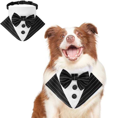 BT Bear Smokinghalsband für Hunde, formelle Hunde, Hochzeit, Bandana, Halsband, Geburtstagskostüm für mittelgroße und große Hunde, Outfit, Party, Festival, Schwarz, Größe L BT Bear Smokinghalsband für Hunde, formelle Hunde, Hochzeit, Bandana, Halsband, Geburtstagskostüm für mittelgroße und große Hunde, Outfit, Party, Festival, Schwarz, Größe L von BT Bear