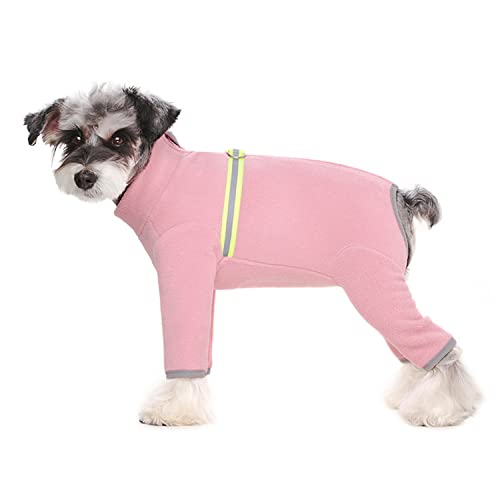 BT Bear Winterkleidung für kleine Hunde, Winterkleidung, warmer Mantel, weiches Fleece mit reflektierendem Reißverschluss, Hunde-Einteiler für Welpen, Haustier-Pyjama, Kostüm-Bekleidung (Rosa, XL) von BT Bear