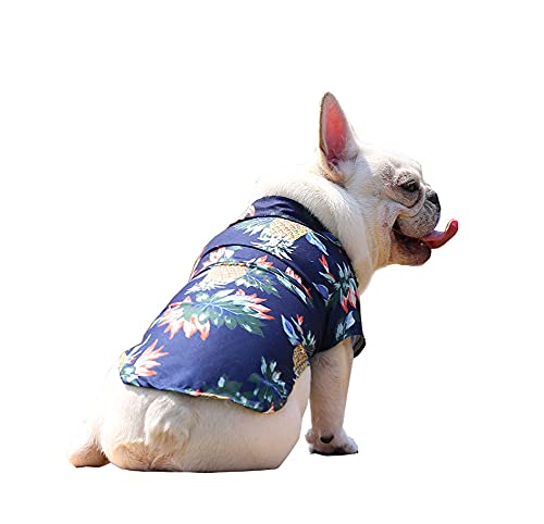 Haustier-Kleidung, Hawaii-Hemd, cooles Sommer-/Strand-T-Shirt, Bekleidung für Katzen, Welpen, kleine Hunde, mittelgroße Hunde, große Hunde (blau, XXXX-Large) von BT Bear