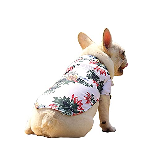 Haustier-Kleidung, Hawaii-Hemd, cooles Sommer-/Strand-T-Shirt, Kleidung für Katzen, Welpen, kleine Hunde, mittelgroße Hunde, große Hunde (weiß, XXXX-Large) von BT Bear