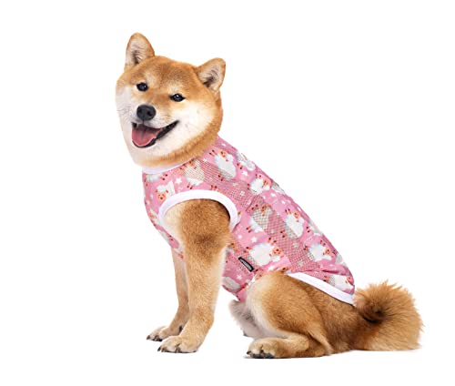 Haustier-Kleidung, Sommer-T-Shirt, kühl, atmungsaktiv, Sonnenschutz, Hundeweste, Kleidung, Outfit für mittelgroße und große Hunde (Größe M, rosa Schaf) von BT Bear