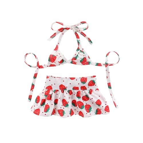 Hunde-Bikini, Haustier-Badeanzug, Blume, Hunde-Badeanzug, Sommer-Strandkleid, Kleidung für Katzen, Welpen, kleine Hunde (Erdbeere, XS) von BT Bear
