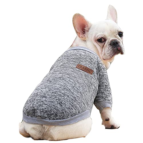 Hundekleidung, weicher Baumwoll-Fleece, warmer Wintermantel für Katzen, kleine Hunde, mittelgroße Hunde, (XS, Grau) von BT Bear