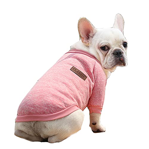 Hundekleidung, weicher Baumwoll-Fleece, warmer Wintermantel für Katzen, kleine Hunde, mittelgroße Hunde, (XS, Pink) von BT Bear