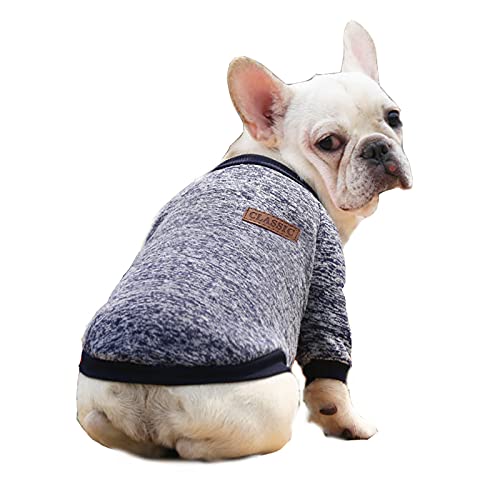 Hundekleidung, weicher Baumwoll-Fleece, warmer Wintermantel für Katzen, kleine Hunde, mittelgroße Hunde, groß, Marineblau von BT Bear