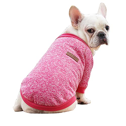 Hundekleidung, weicher Baumwoll-Fleece, warmer Wintermantel für Katzen, kleine Hunde, mittelgroße Hunde (klein, Hot Pink) von BT Bear