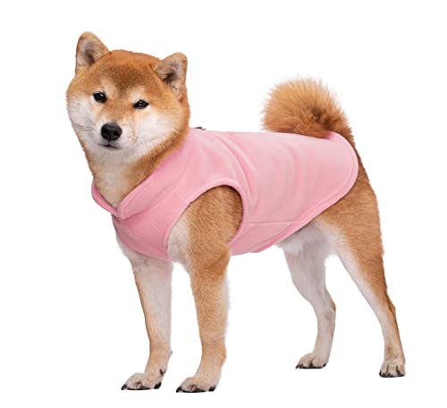 Hundepullover, Hunde-Sweatshirt, weiche Fleece-Weste, kaltes Wetter, Jacke mit Leine für kleine Hunde, mittelgroße Hunde (klein, hellrosa) von BT Bear