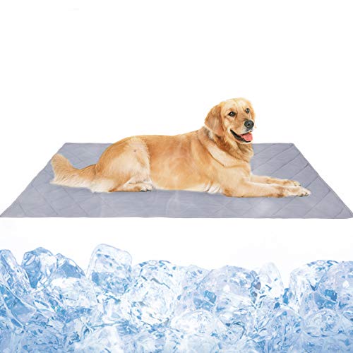 Kühlende Haustier-Schlafmatte, wendbar, 80 x 110 cm, Cool-Touch-Hundebett, Decke, Nylon, Kühlmatte für Hunde, Grau von BT Bear