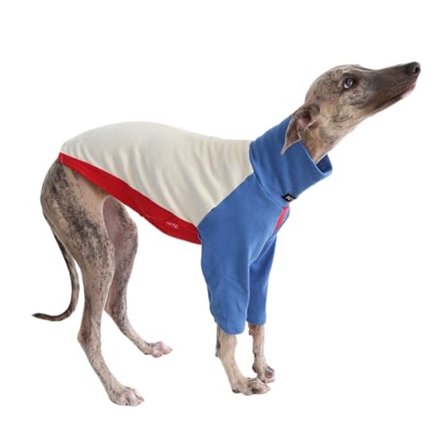Leichter Windhund-Wintermantel, Whippet, Salukis, Hunde-T-Shirt, Frühling, Herbst, Hunde-Pyjama (Blau-Weiß, Größe S) von BT Bear