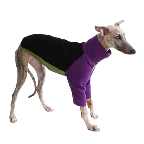 Leichter Windhund-Wintermantel, Whippet, Salukis, Hunde-T-Shirt, Frühling, Herbst, Hunde-Pyjama (Lila-Schwarz, XS) von BT Bear